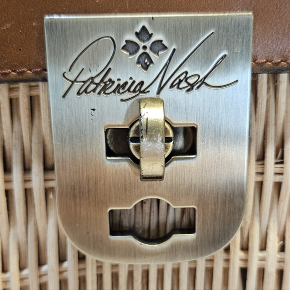 Patricia Nash Brown Leather and Wicker Handbag - Picture 2 of 7